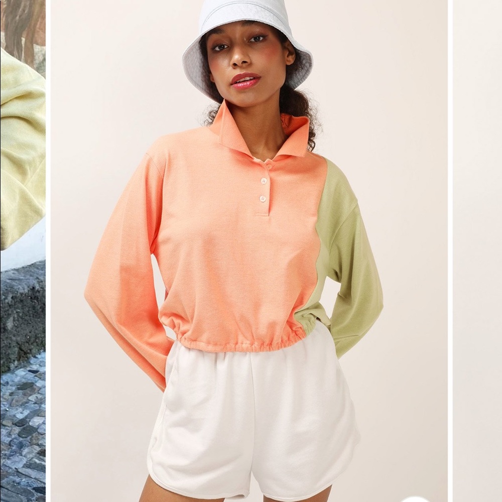 Color Block Crop Top